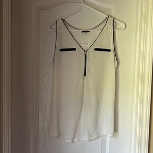 Express White and Black Trim Tank Top